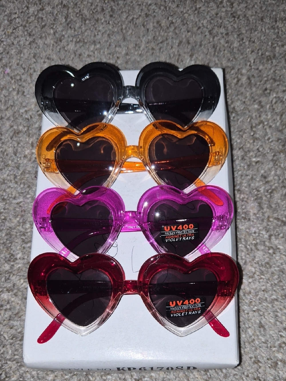 Heart Sunglasses  - Black, Orange, Pink, Red
